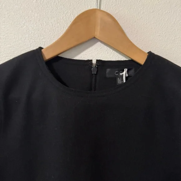 COS Topstitched Wool-Cashmere Dress Black Mini Short Sleeve Contemporary NWT-2 - Picture 4 of 13